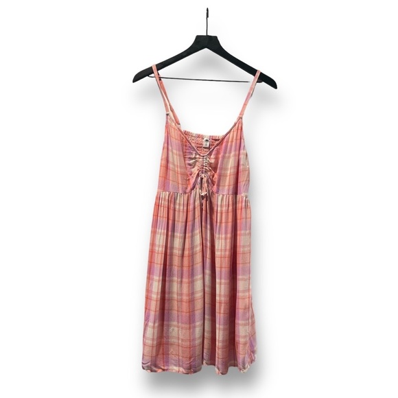 NWT BP Pink Plaid Strappy Summer Mini Dress - Picture 1 of 8